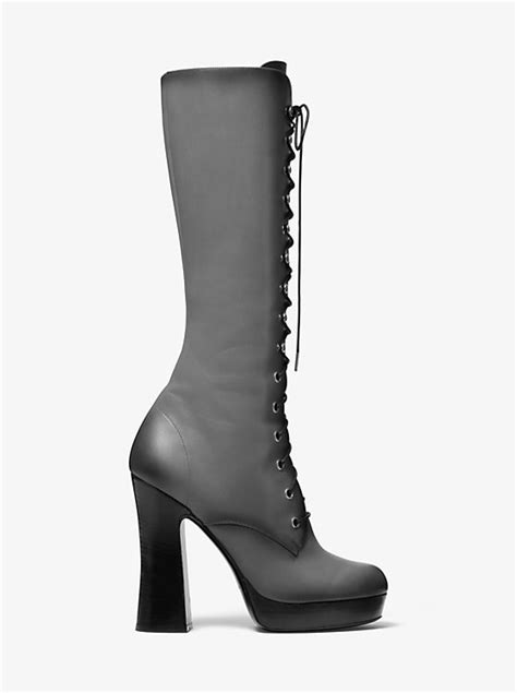 michael kors burnished platform boots.